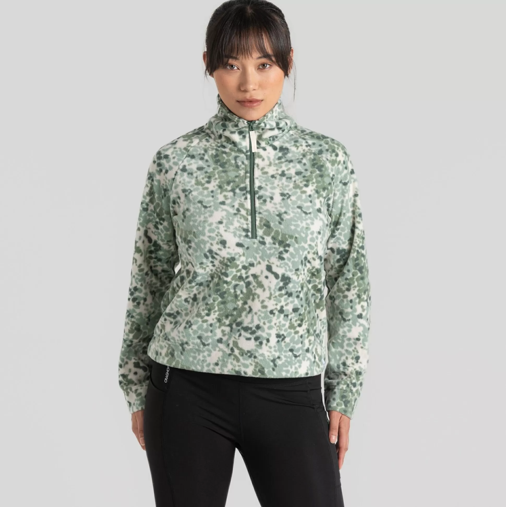 Craghoppers Women'S Evie Half Zip Fleece - Frosted Pine Print<Womens Half Zip Fleece