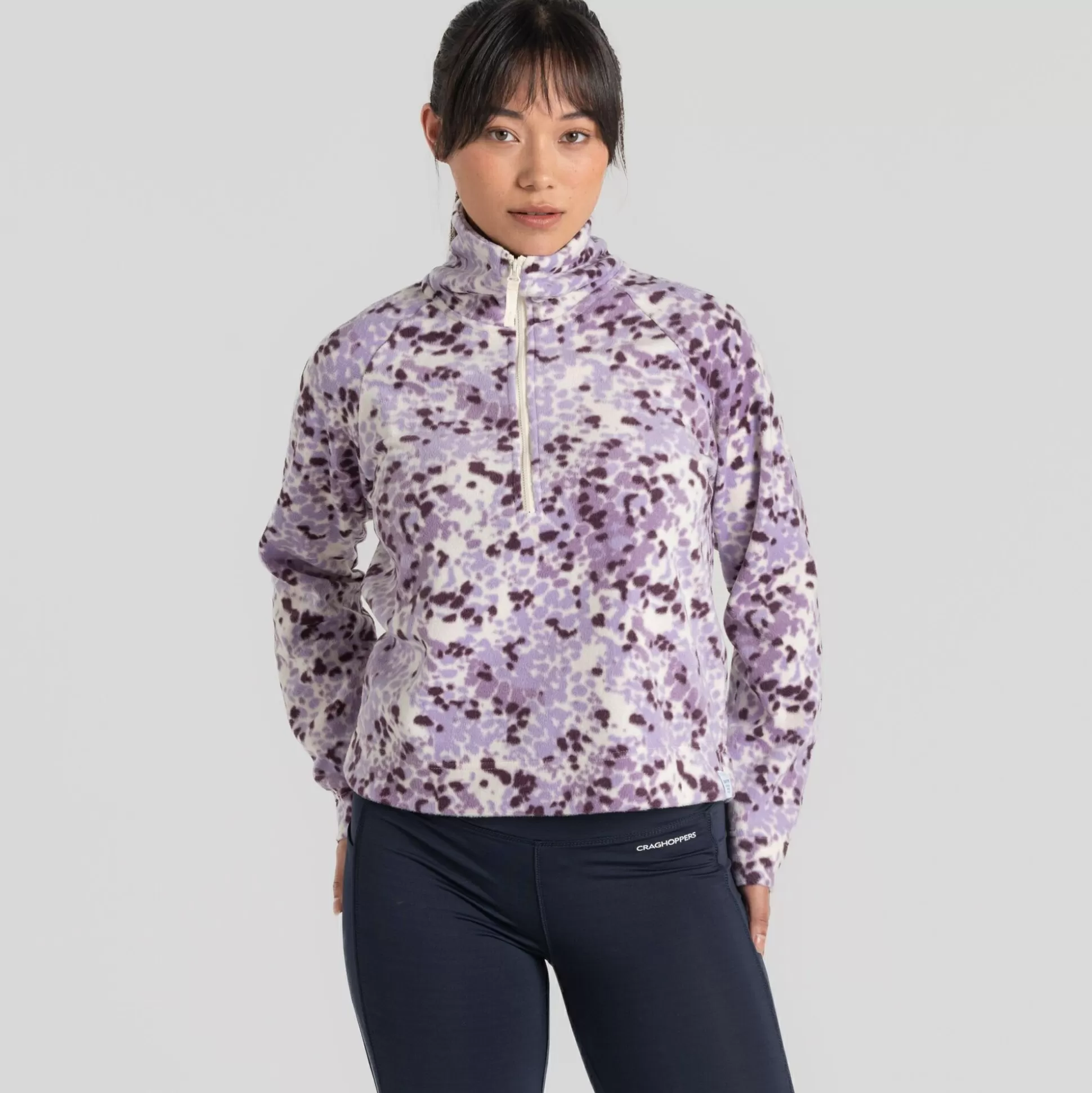 Craghoppers Women'S Evie Half Zip Fleece - Verbena Print<Womens Half Zip Fleece