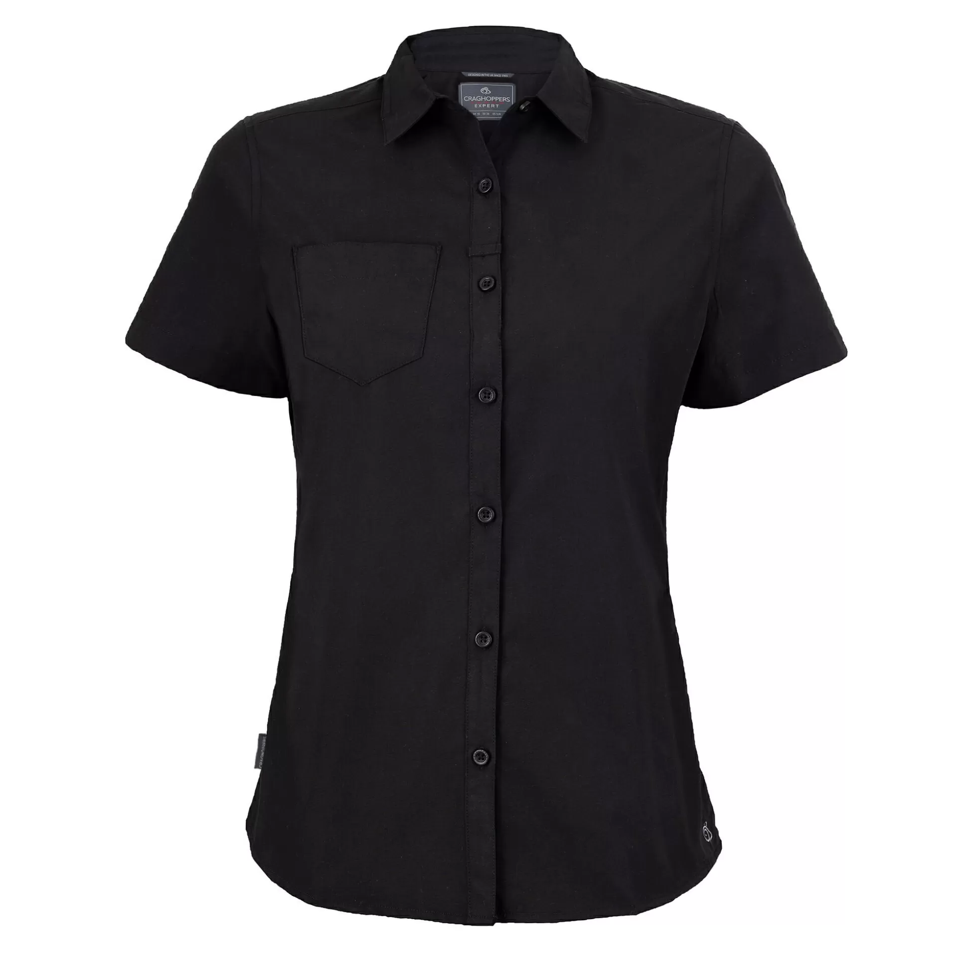 Craghoppers Women'S Expert Kiwi Short Sleeved Shirt - Black<Womens Short Sleeve