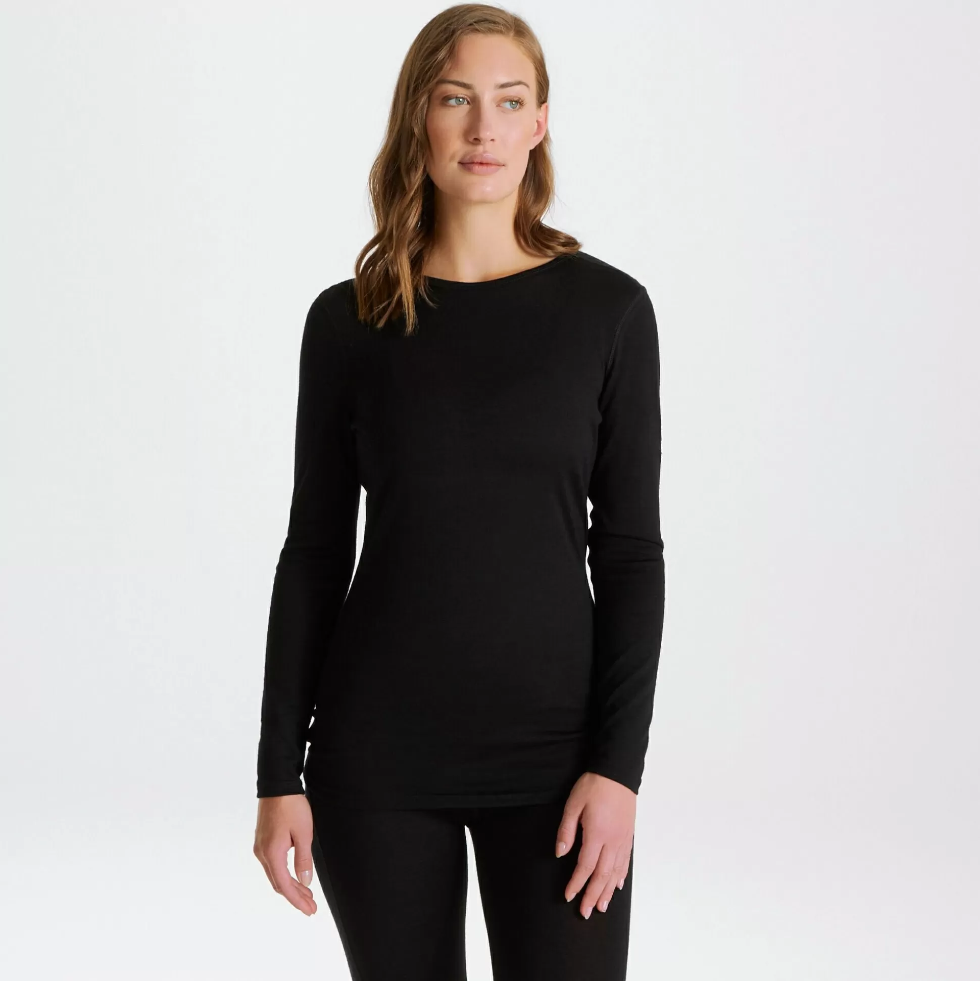 Craghoppers Women'S Merino Crew Neck Long Sleeved Baselayer Ii - Black<Womens Long Sleeve