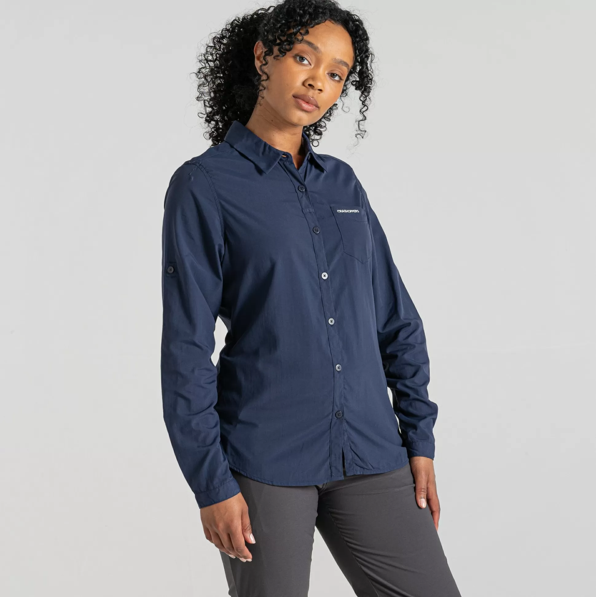 Craghoppers Women'S Nosilife Bardo Long Sleeved Shirt - Blue Navy<Womens Long Sleeve