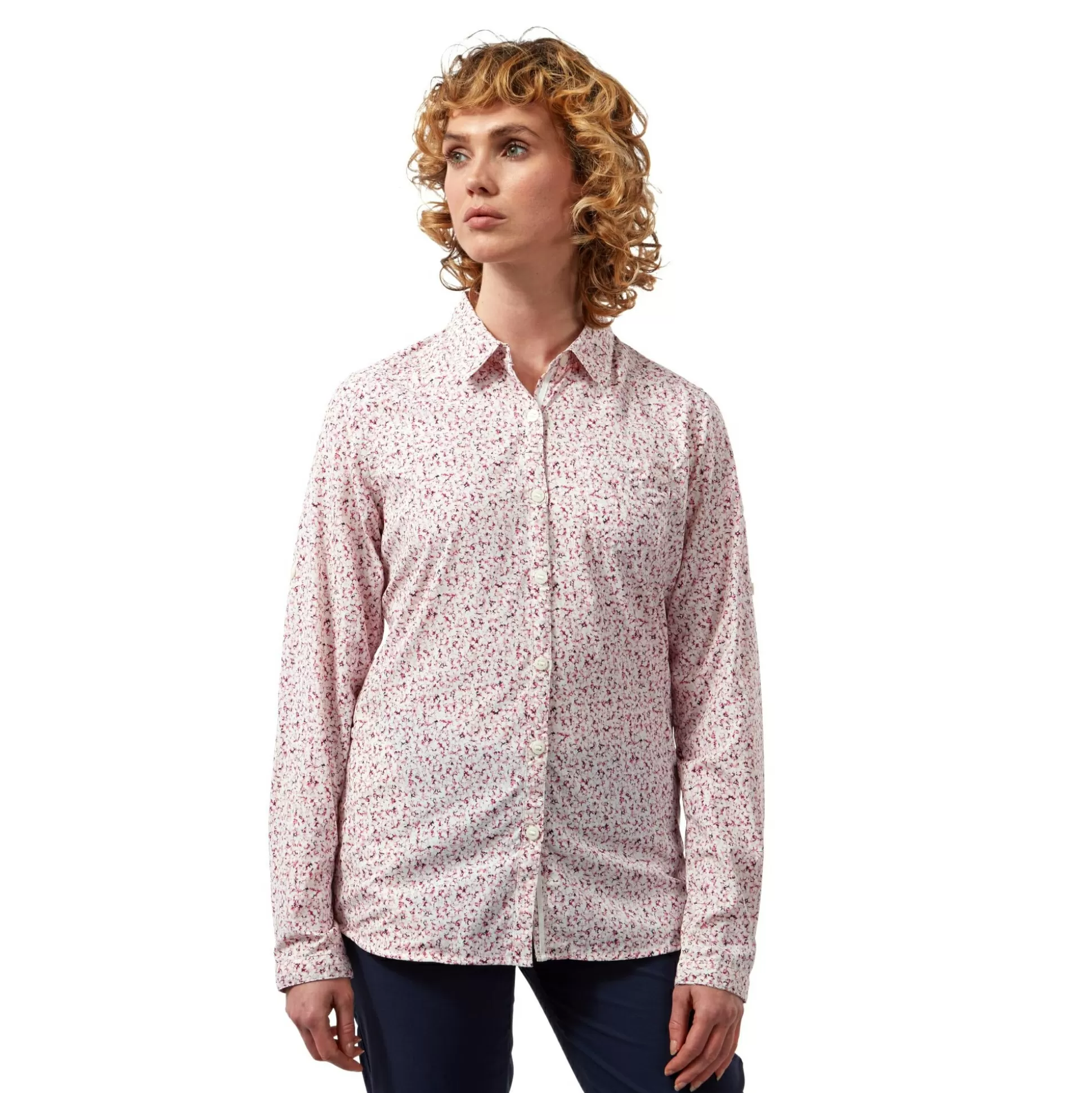 Craghoppers Women'S Nosilife Fara Long Sleeved Shirt - Raspberry Print<Womens Long Sleeve