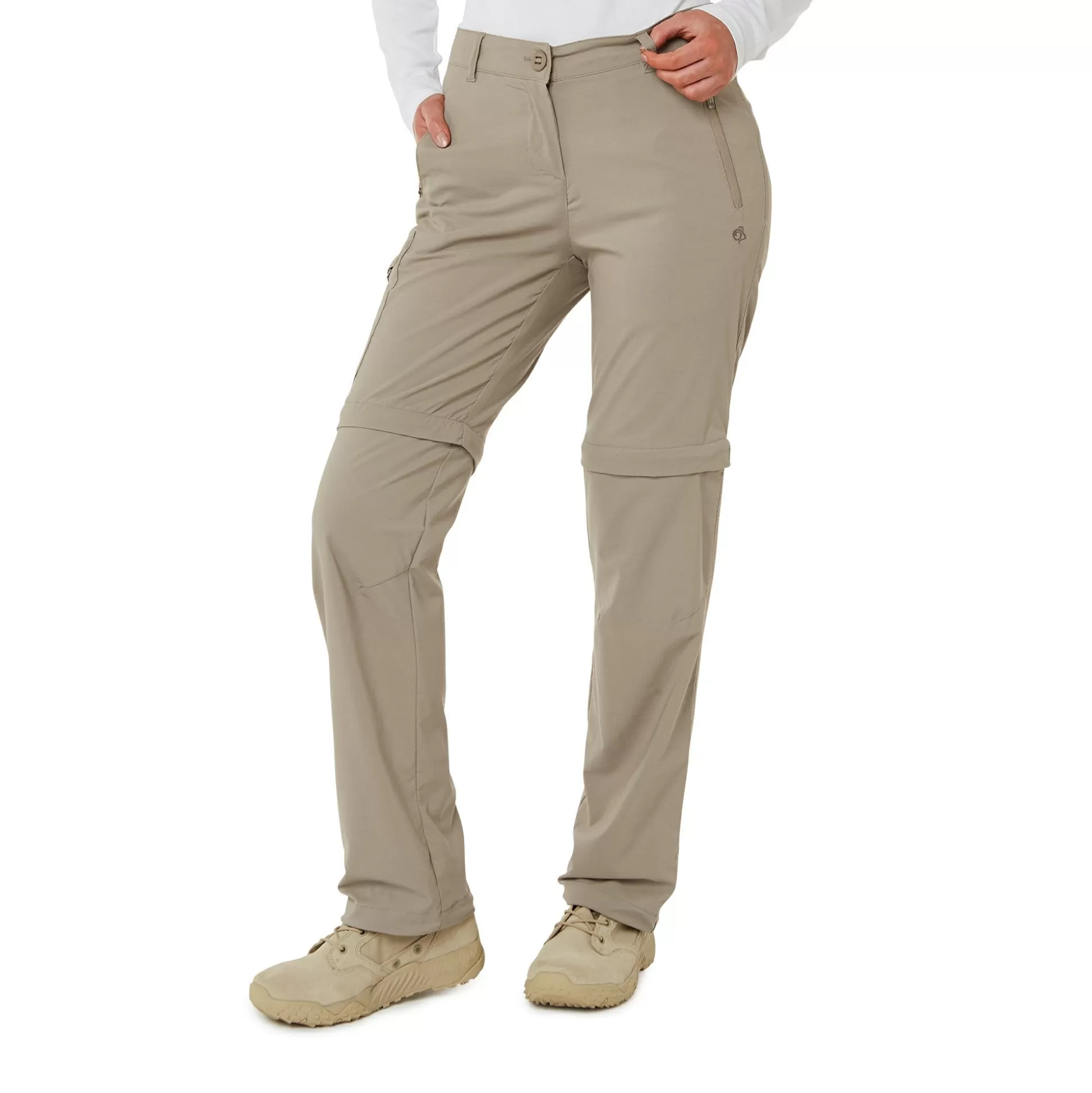 Craghoppers Women'S Nosilife Pro Ii Convertible Trousers - Mushroom<Womens Zip Off Trousers