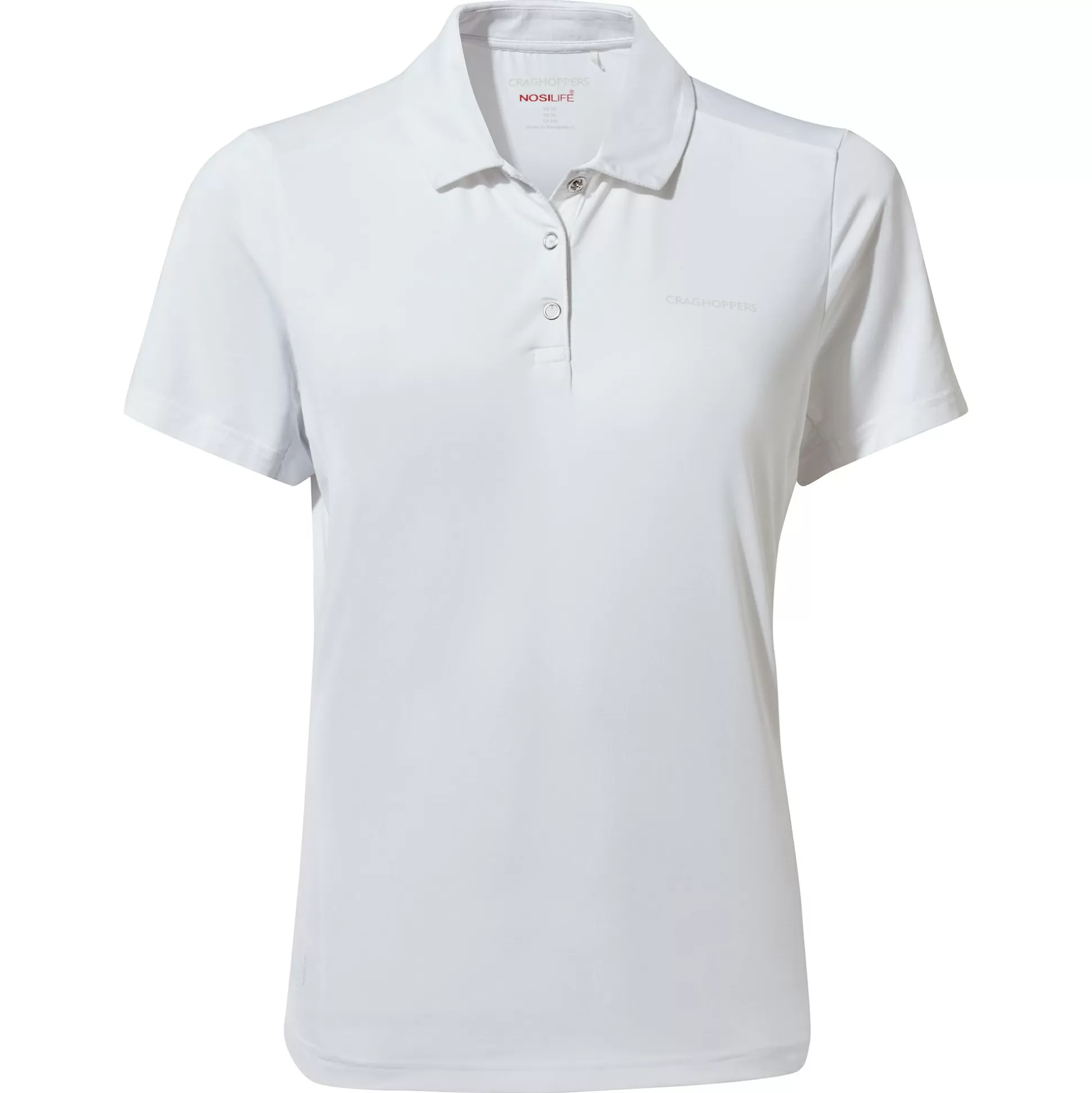 Craghoppers Women'S Nosilife Pro Short Sleeved Polo - Optic White<Womens Short Sleeve