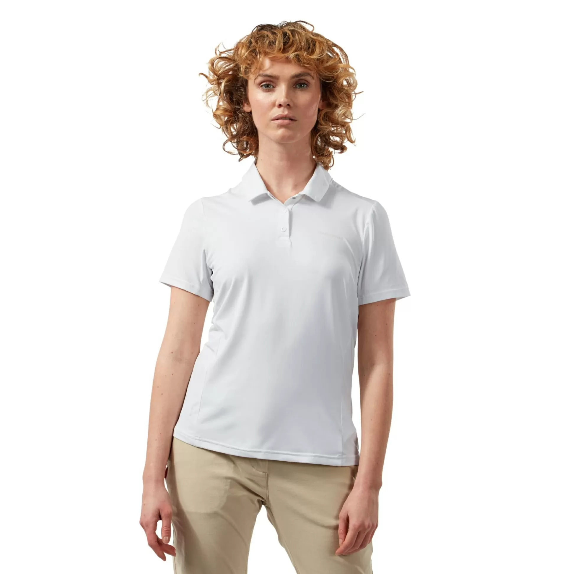 Craghoppers Women'S Nosilife Pro Short Sleeved Polo - Optic White<Womens Short Sleeve