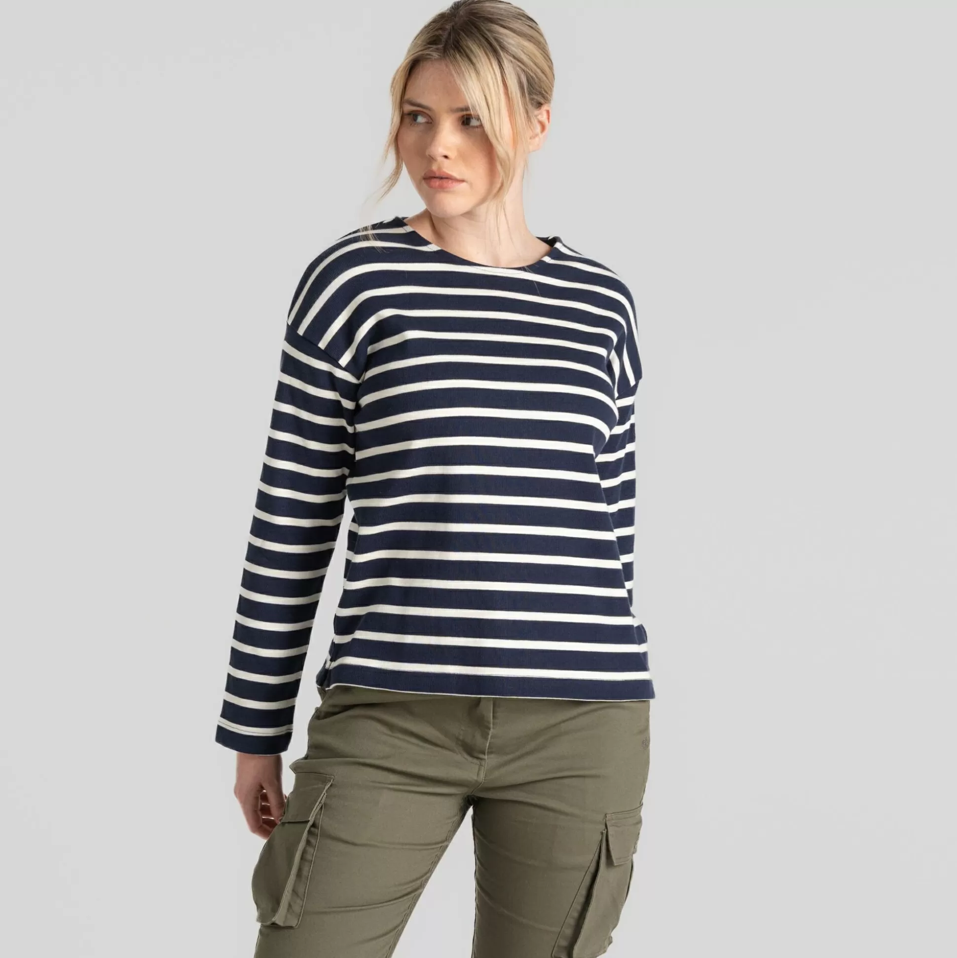 Craghoppers Women'S Sinead Long Sleeved Top - Blue Navy / Calico Stripe<Womens Long Sleeve