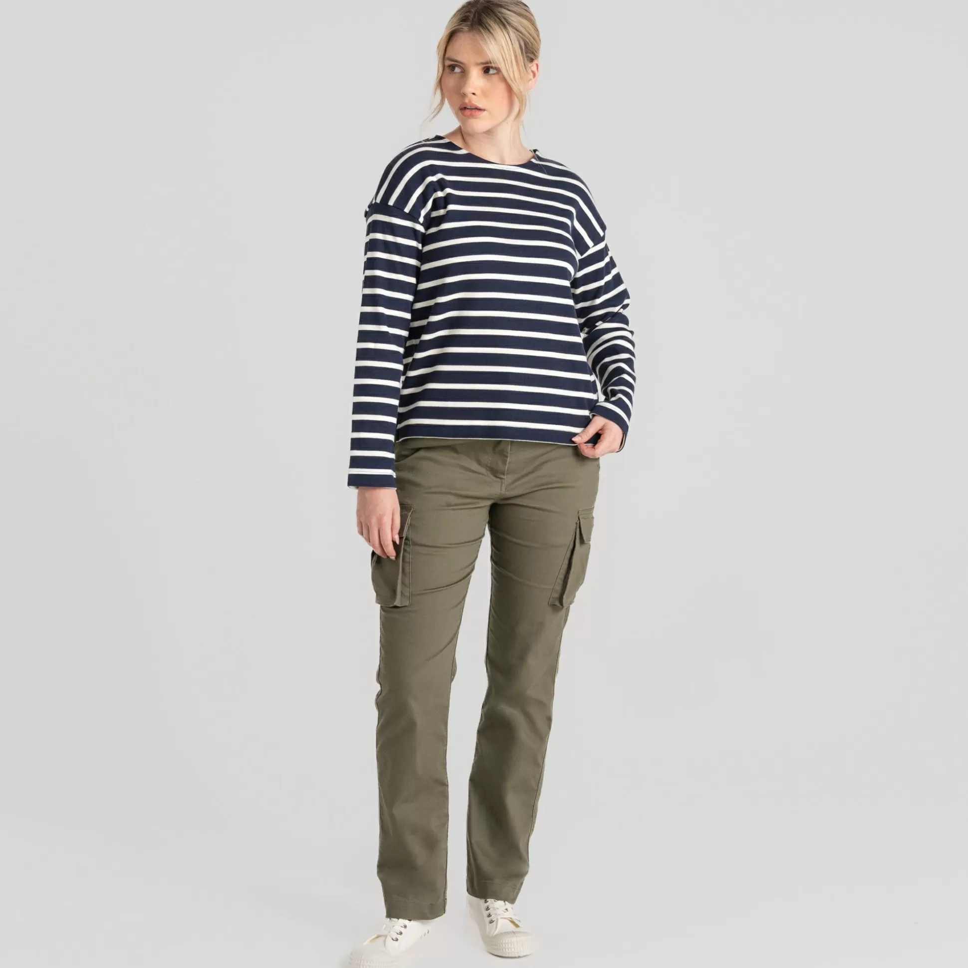 Craghoppers Women'S Sinead Long Sleeved Top - Blue Navy / Calico Stripe<Womens Long Sleeve